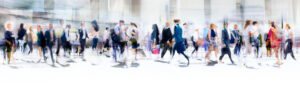 blury crowd walking